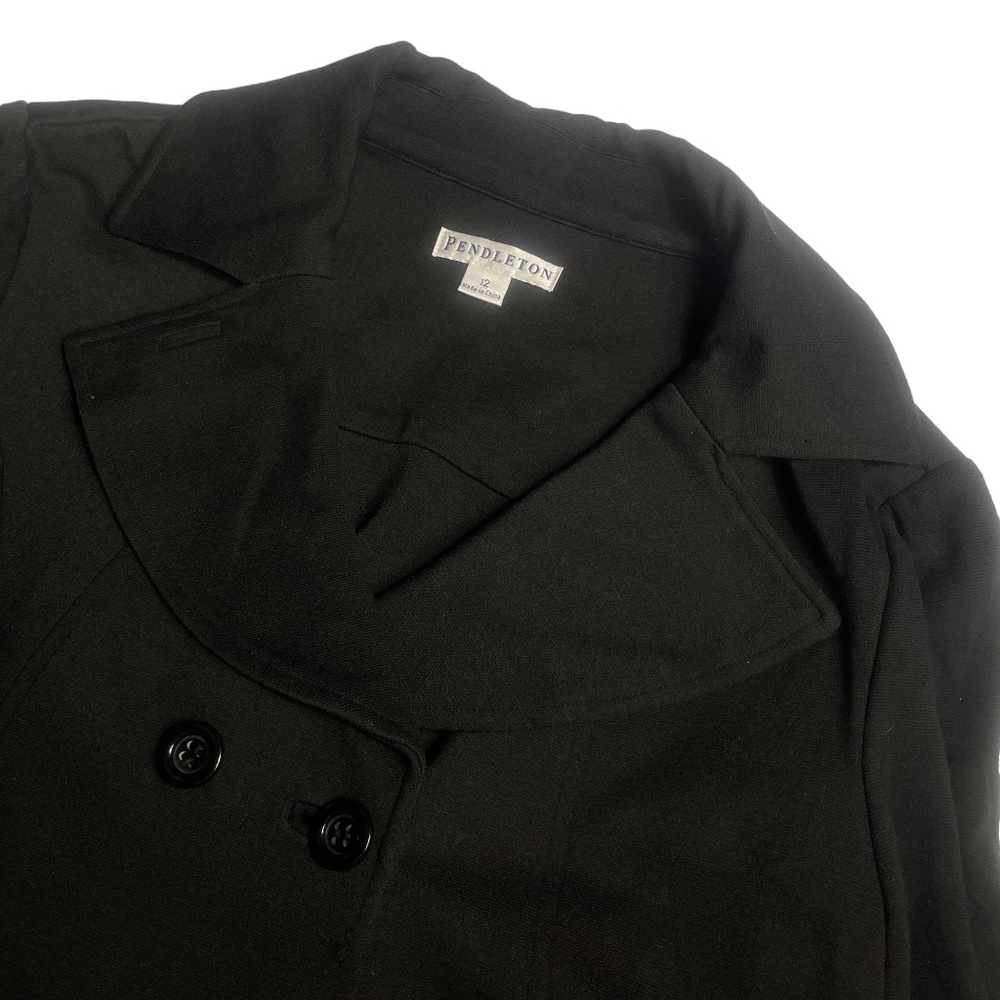 Pendleton 2‎ Black Collard jacket Button Up Pockets Rayon Blend